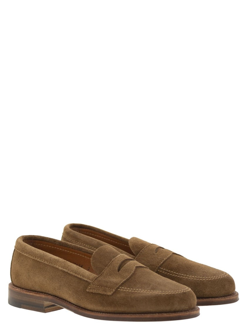 Alden Brown Suede Moccasin With Handcrafted Detailing