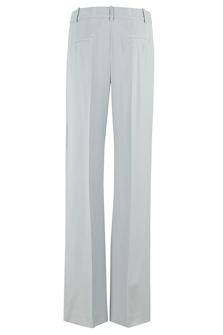 Loulou De Saison Foam Green Pleated Virgin Wool Wide-Leg Pants