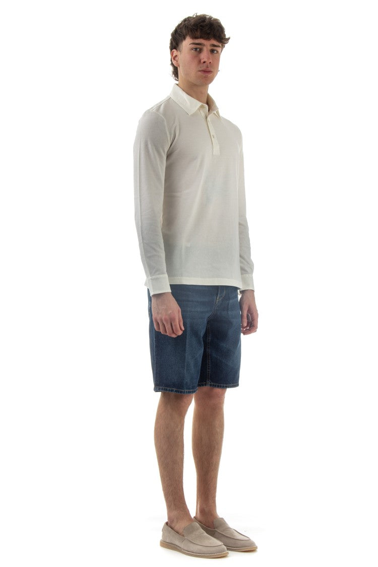 Ballantyne Cotton Piquet Long Sleeve Polo
