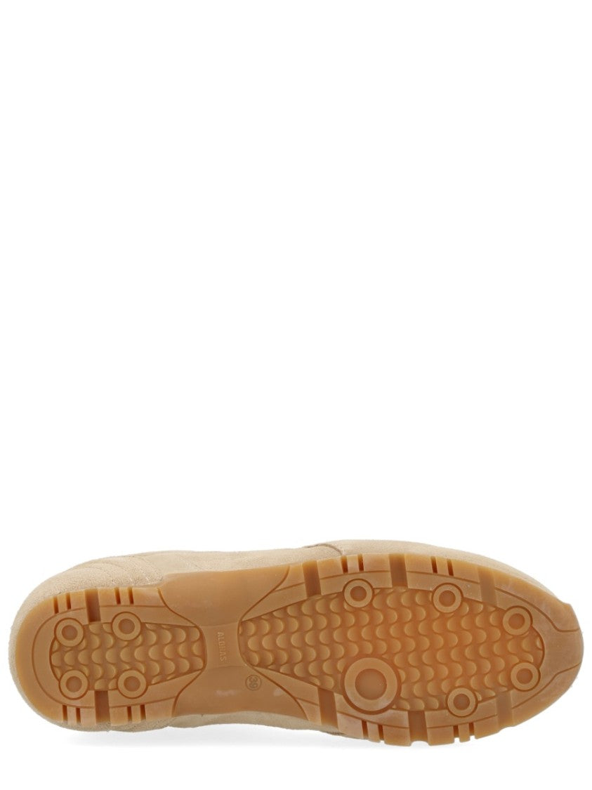 Alohas Beige Suede Perforated Panel Sneakers