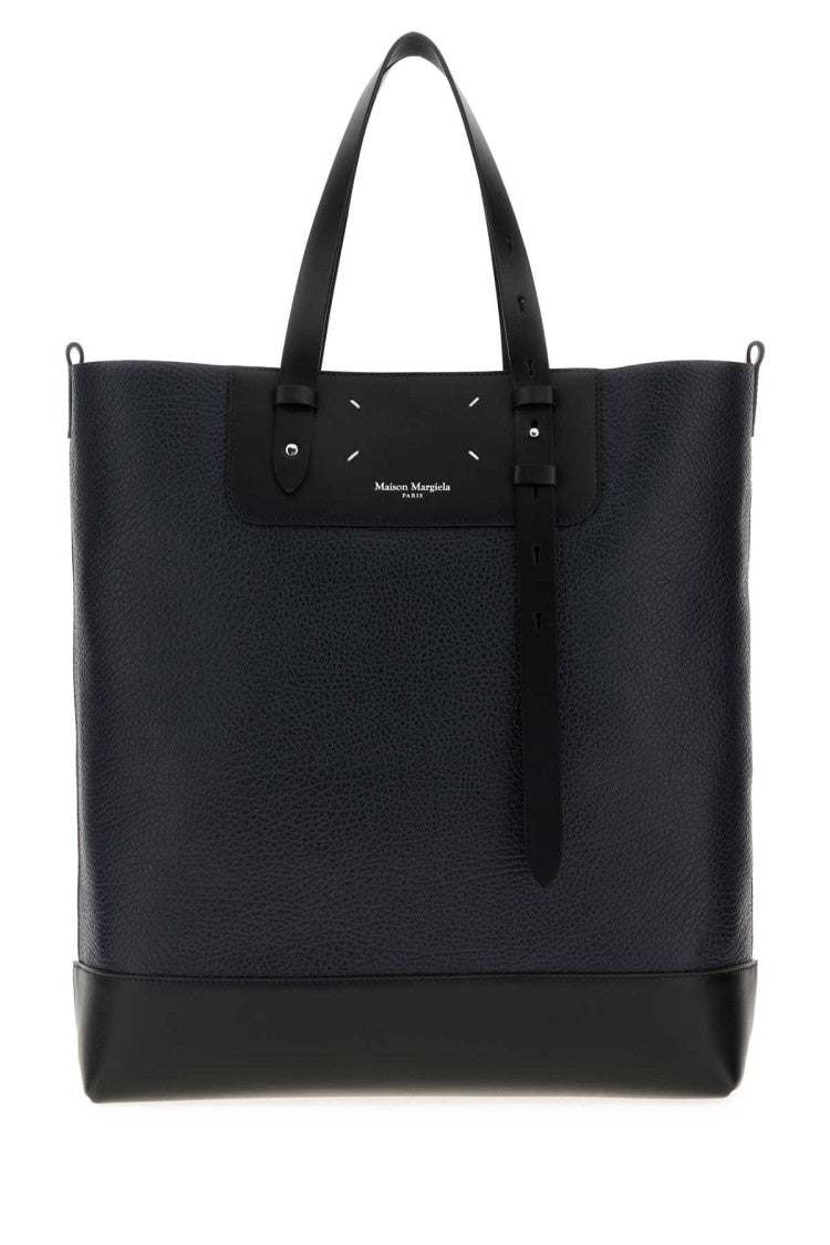 Maison Margiela Midnight Blue Leather Vertical Shopping Bag