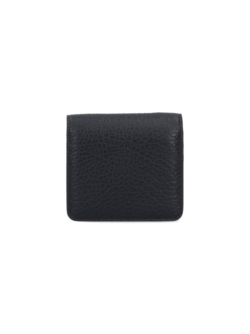 Maison Margiela Textured Hammered Leather Wallet With Distinctive Stitching