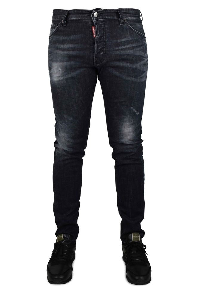 Dsquared2 Slim-Fit Distressed Black Denim Jeans