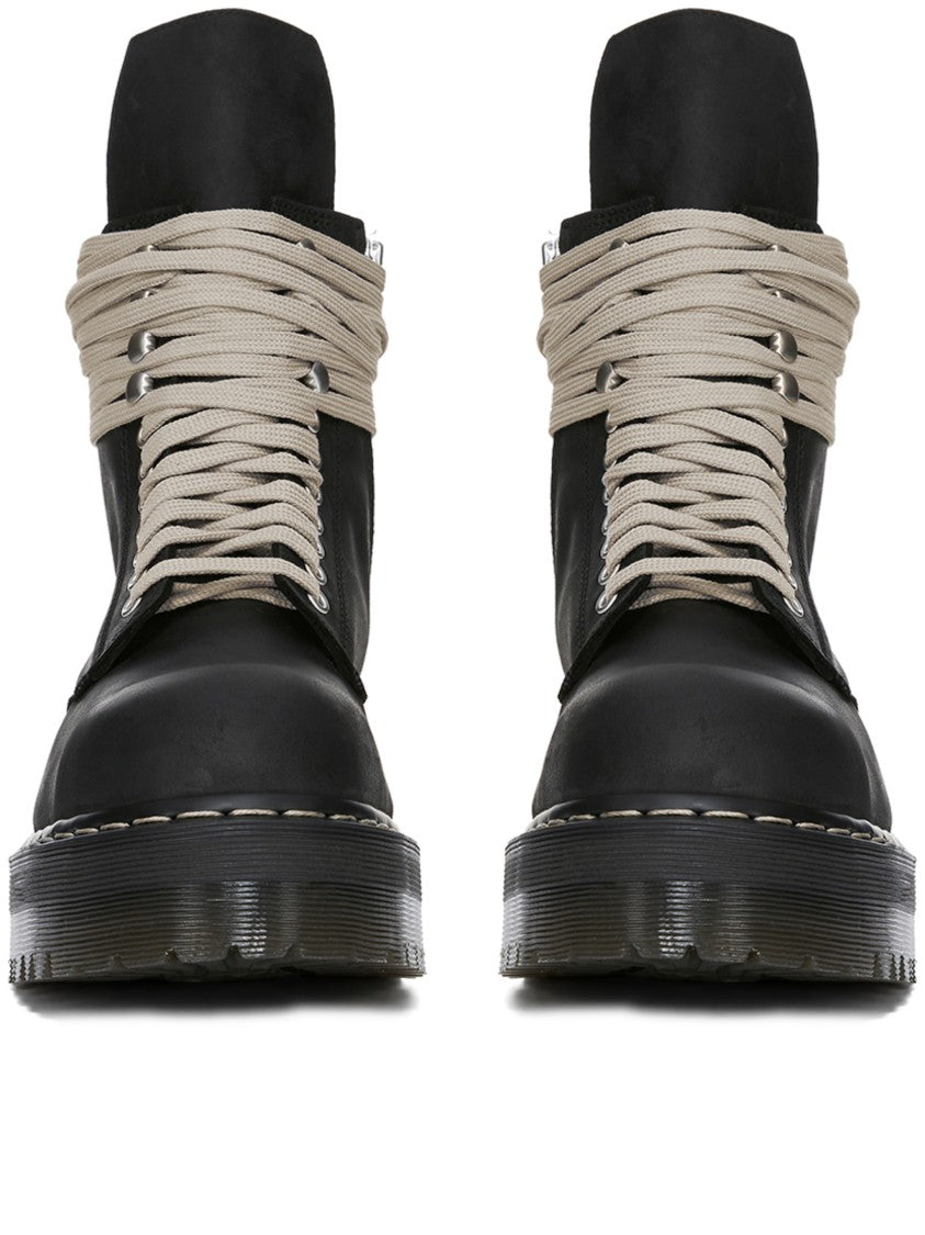 Dr. Martens Robust Black Leather Quad Sole Steel Toe Boot