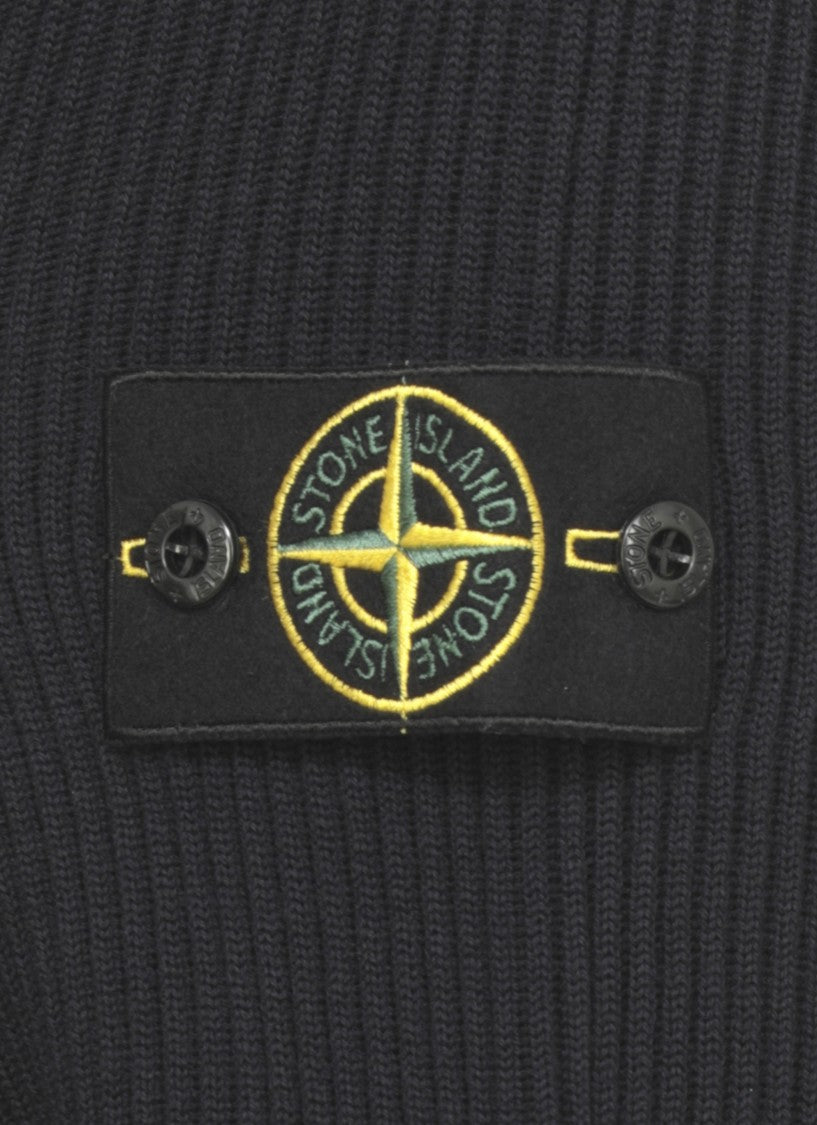 Stone Island Dark Blue Wool Sweater