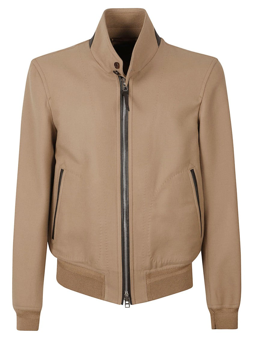 Tom Ford Cropped Leather Detail Casual Jacket