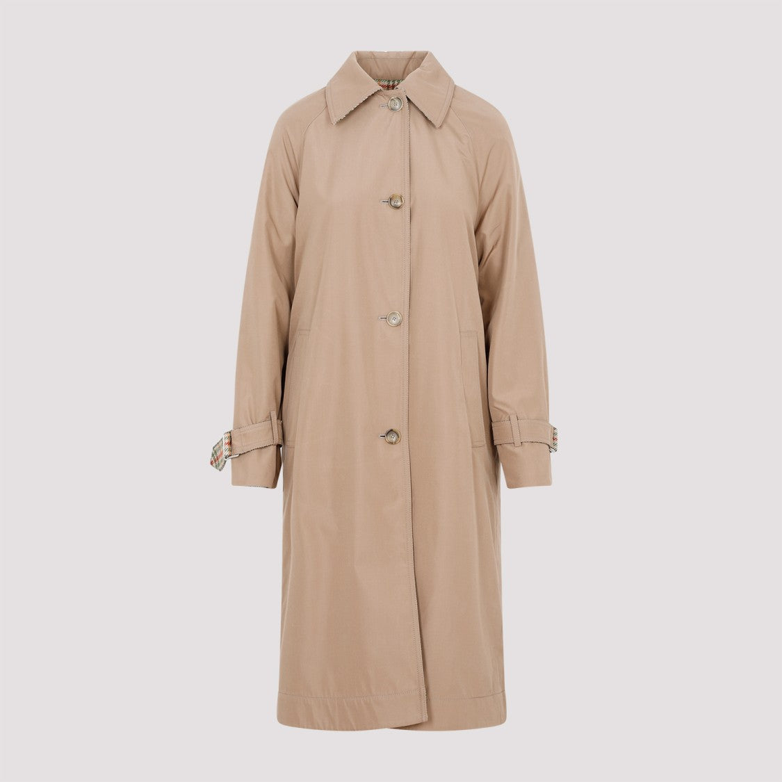 Akris Camel Multicolor Wool Flannel Coat