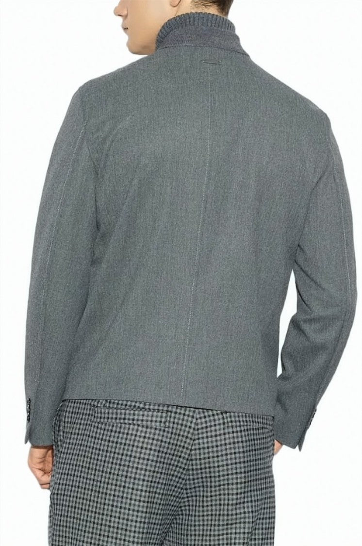 Paolo Pecora Wool Blend Tailored Double-Slider Zip Jacket