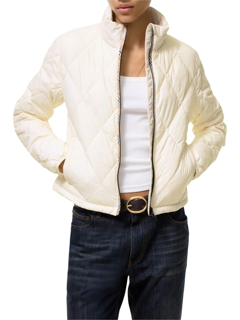 Burberry Classic Check Accent Cropped Down Jacket