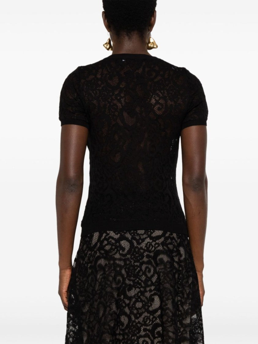 Moschino Jacquard Knitted Crew Neck Sweater