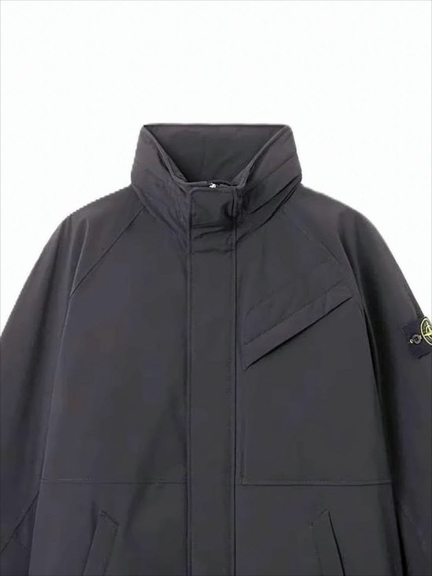 Stone Island High-Collar Black Casual Jacket