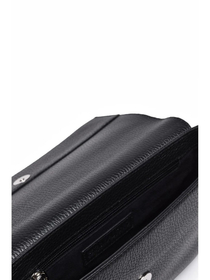 Ermanno Firenze Black Leather Baguette Bag