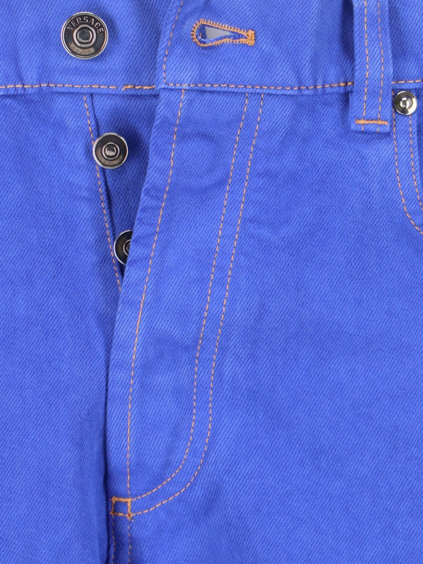 Versace Blue Straight-Leg Medusa Denim Jeans