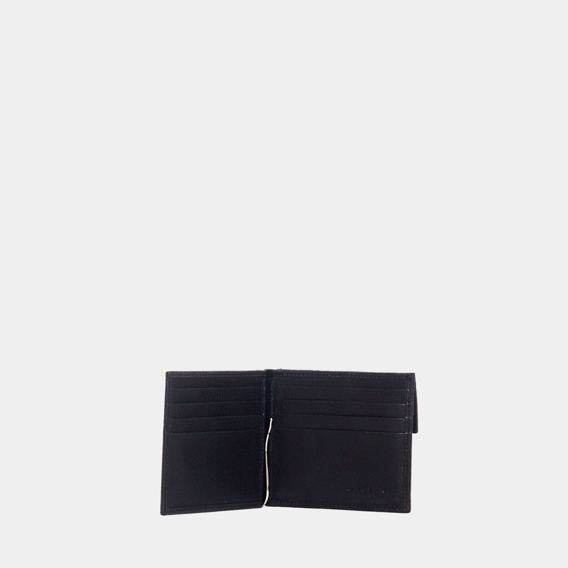 Orciani Dollar Holder With Pocket In Black Leather