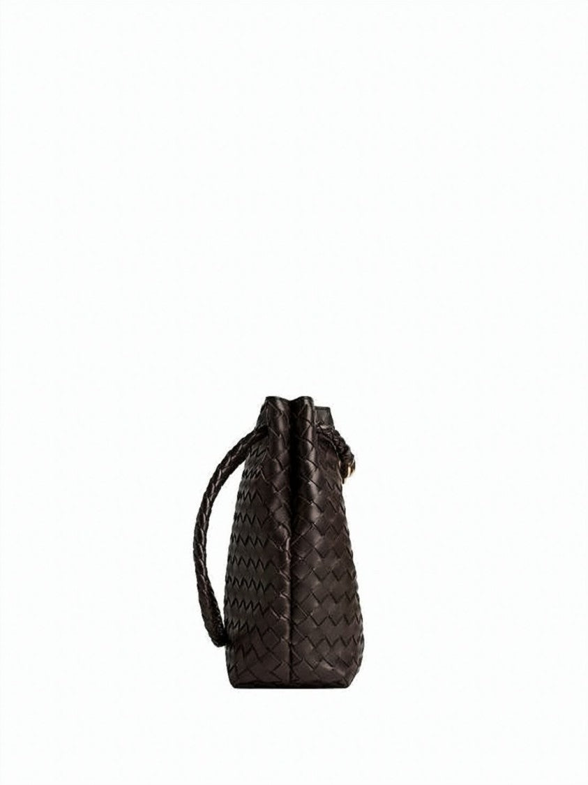 Bottega Veneta Brown Woven Lambskin Braided Shoulder Bag
