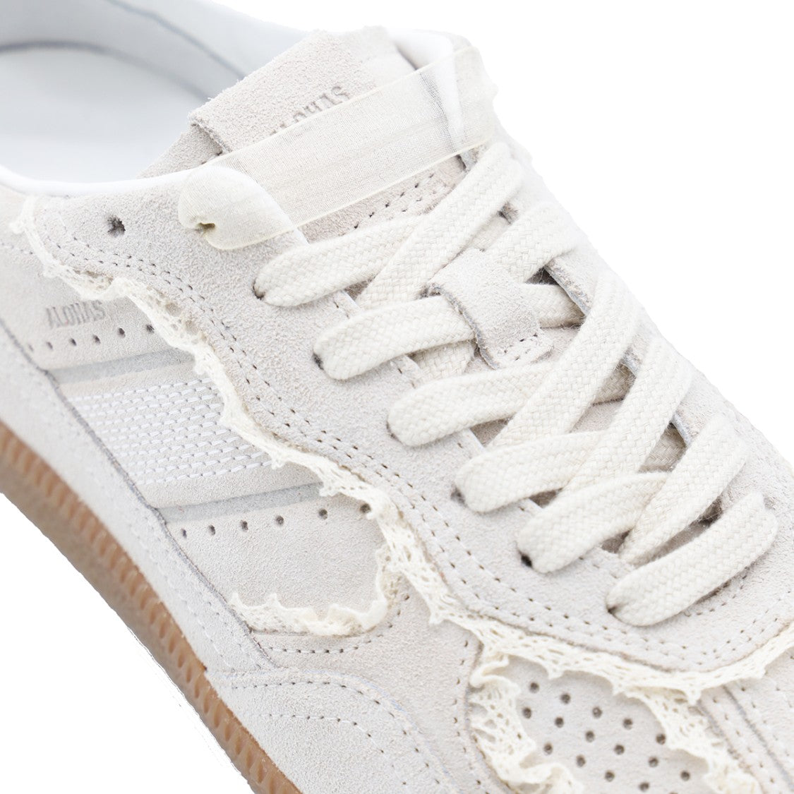 Alohas Tb 490 Cream Crochet Leather Lace-Up Sneakers
