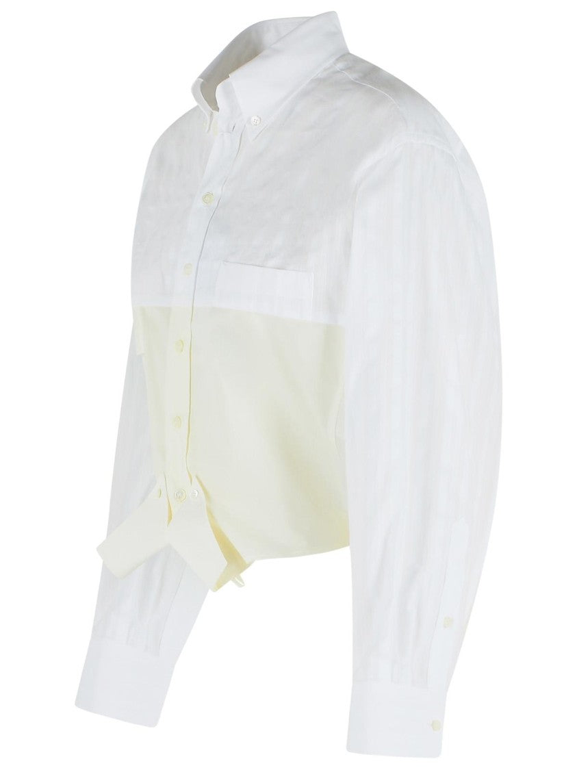 Mm6 By Maison Margiela White Mirror Effect Cotton Poplin Shirt