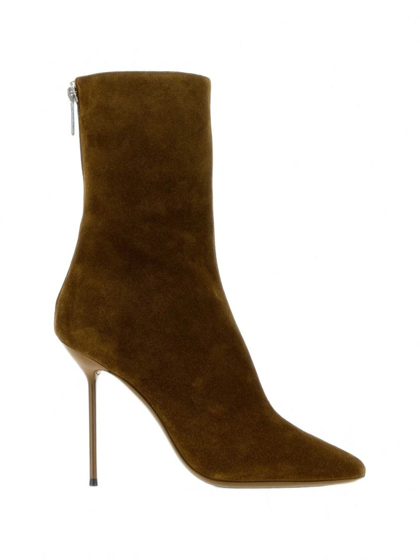 Paris Texas Pointed-Toe Silk-Nylon Stiletto Boots