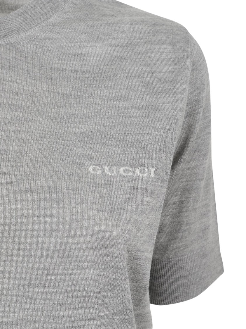 Gucci Cashmere-Silk Blend T-Shirt With Classic Crew Neckline