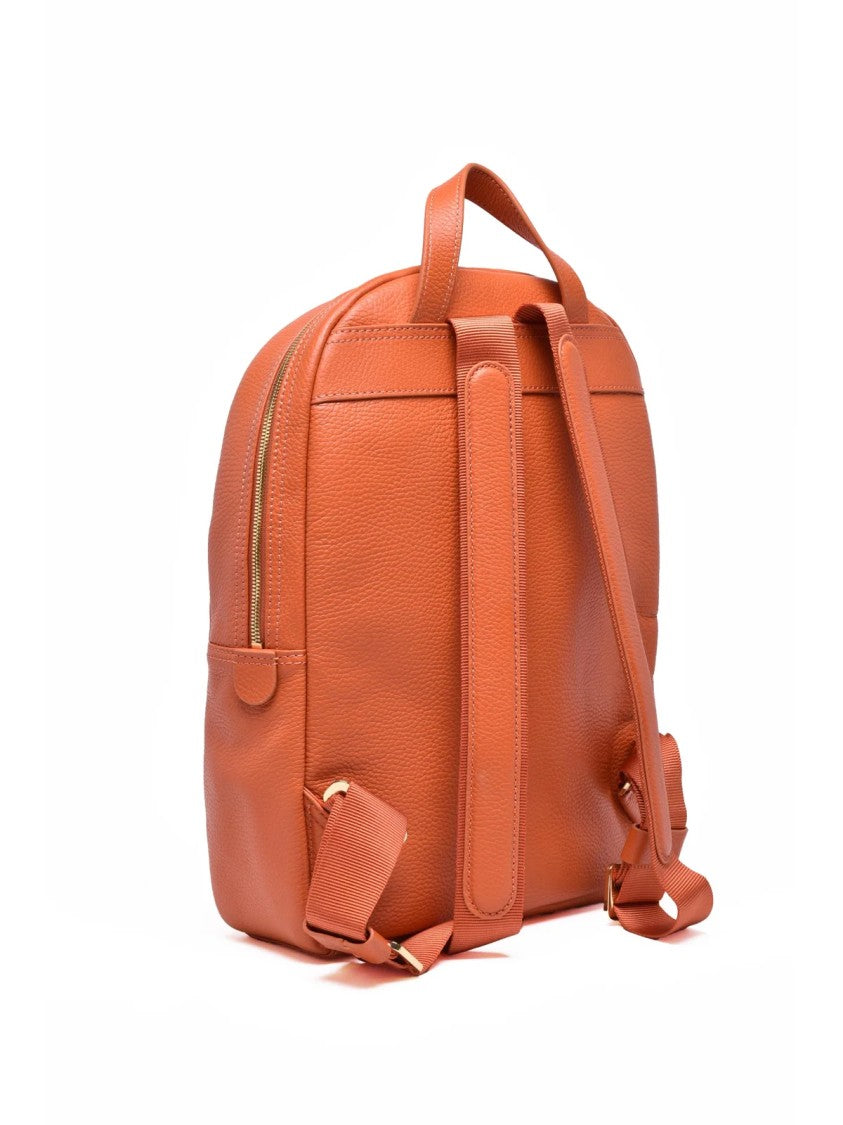 A. G. Spalding & Bros. Orange Structured Zip Leather Backpack