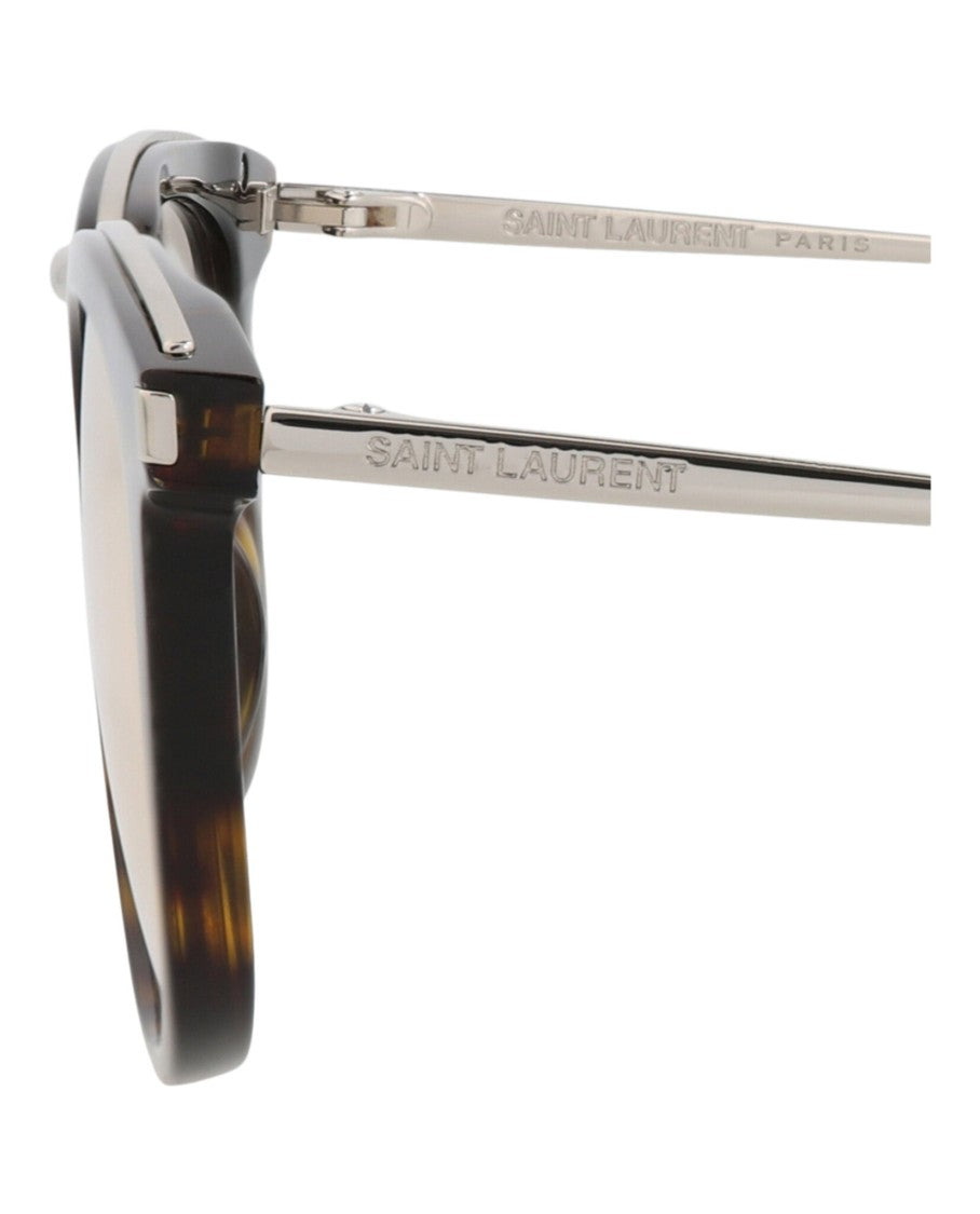 Saint Laurent Round-Frame Recycled Acetate Sunglasses