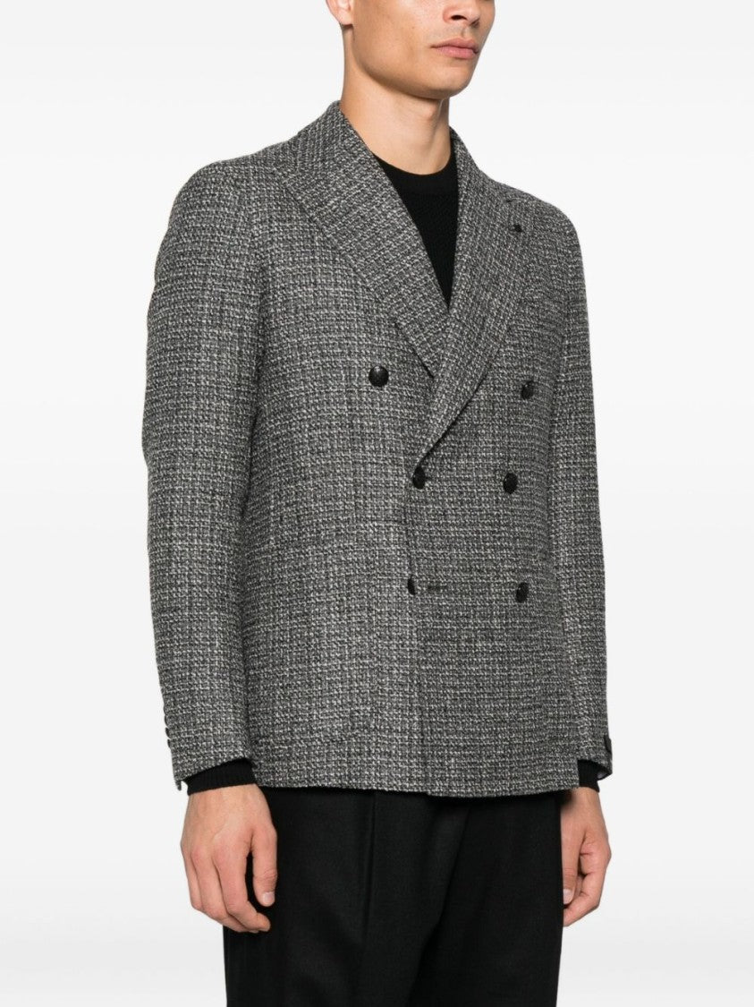 Tagliatore Textured Double-Breasted Wool Blend Blazer