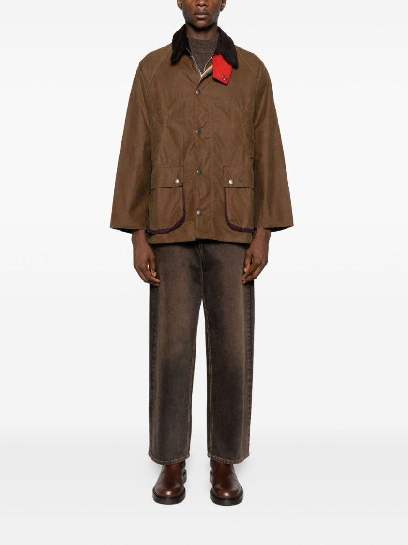 Barbour Beige Cotton Jacket With High Collar