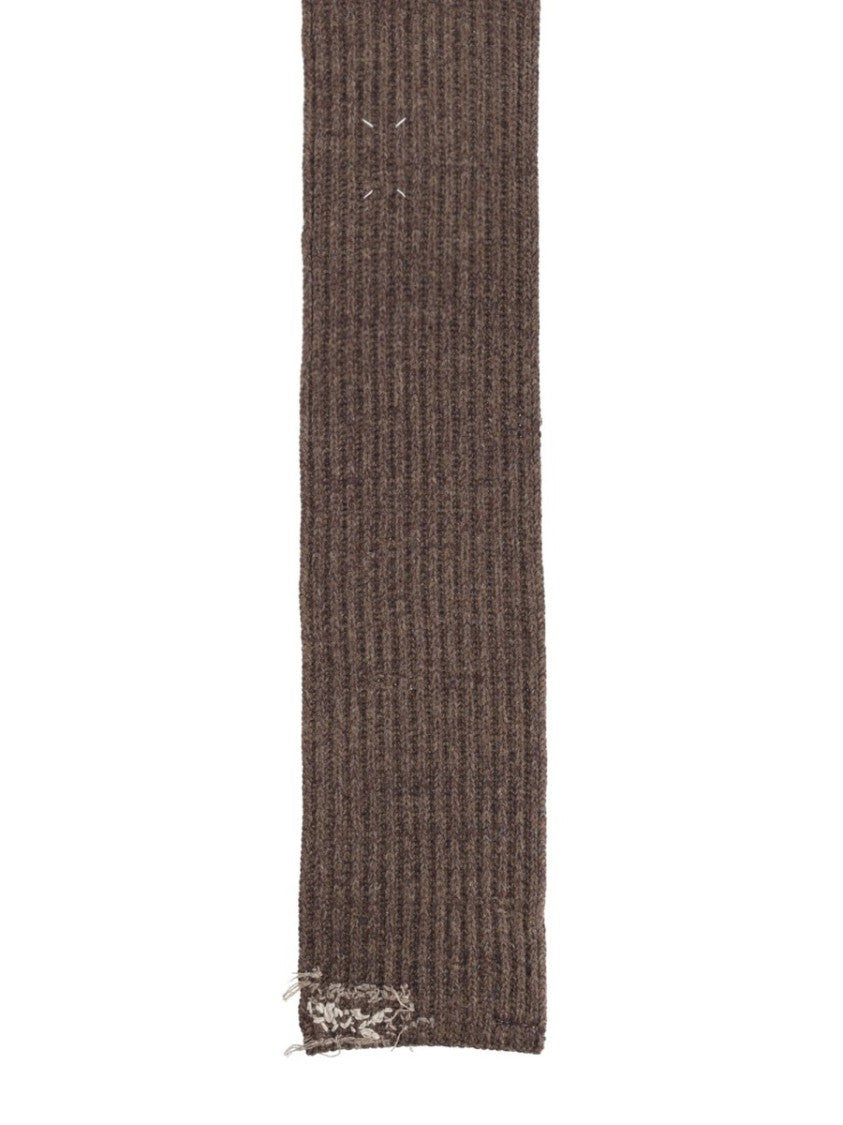 Maison Margiela Ribbed Wool-Cotton Blend Scarf