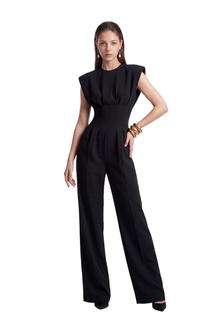 Saiid Kobeisy Structured Pleated Jumpsuit With Wide-Leg Design