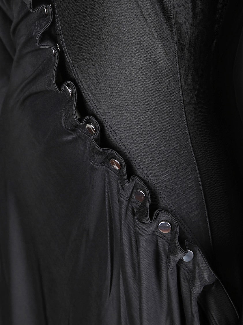 Paco Rabanne Draped Mini Dress With Long Sleeves