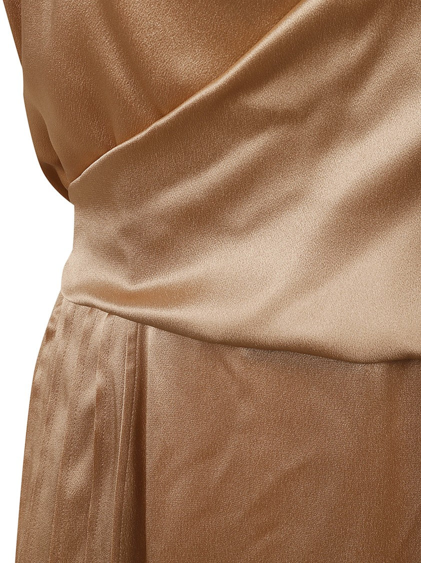 Alberta Ferretti Deep V-Neck Evening Dress