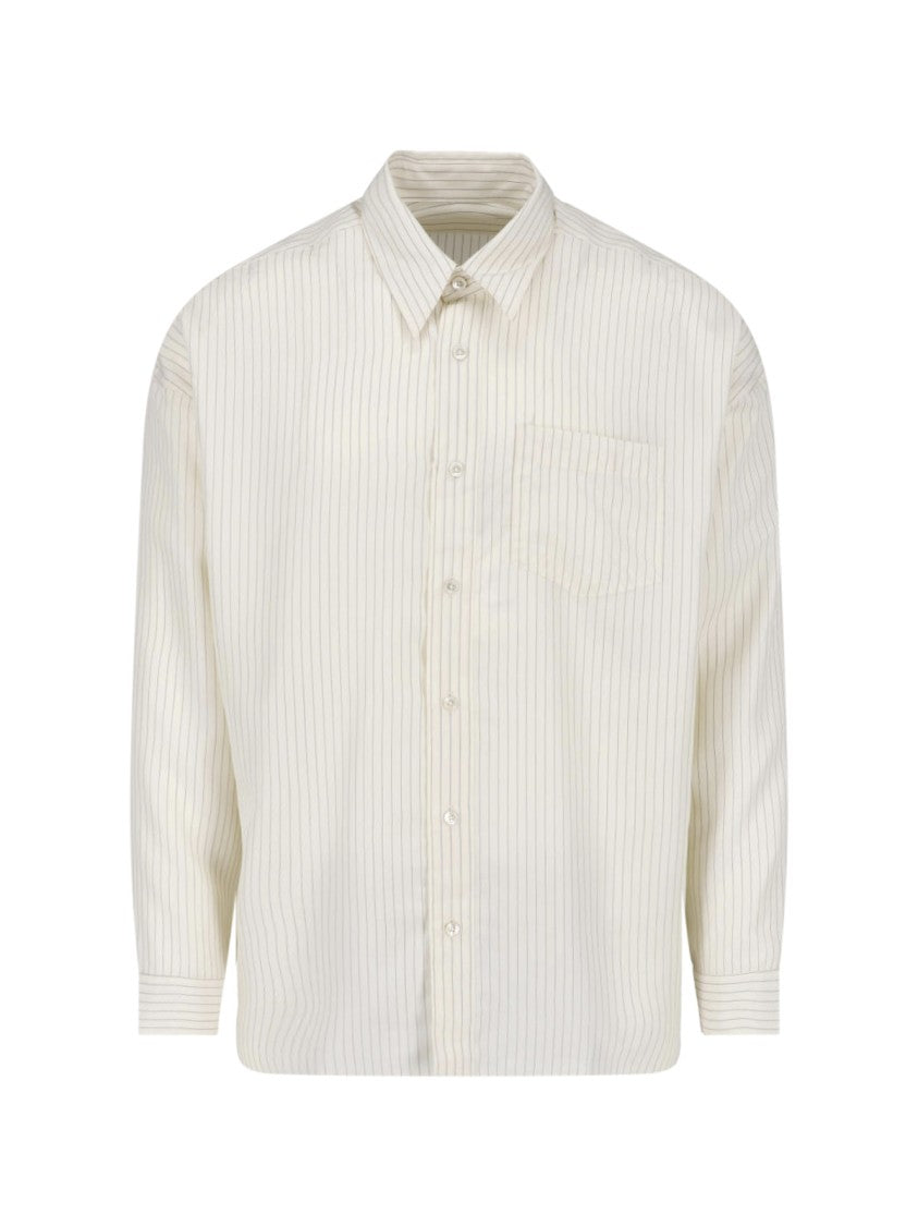 Sunflower Cream Striped Bowling Tencel Shirt