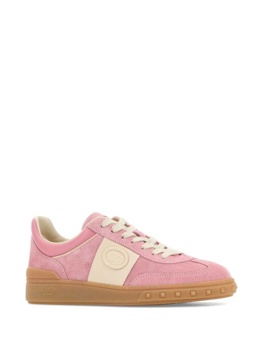 Valentino Garavani Soft Suede Embossed Flat Sneakers