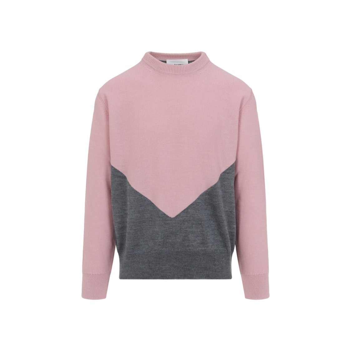 Jil Sander High Neck Color-Blocked Sweater With Chevron Design