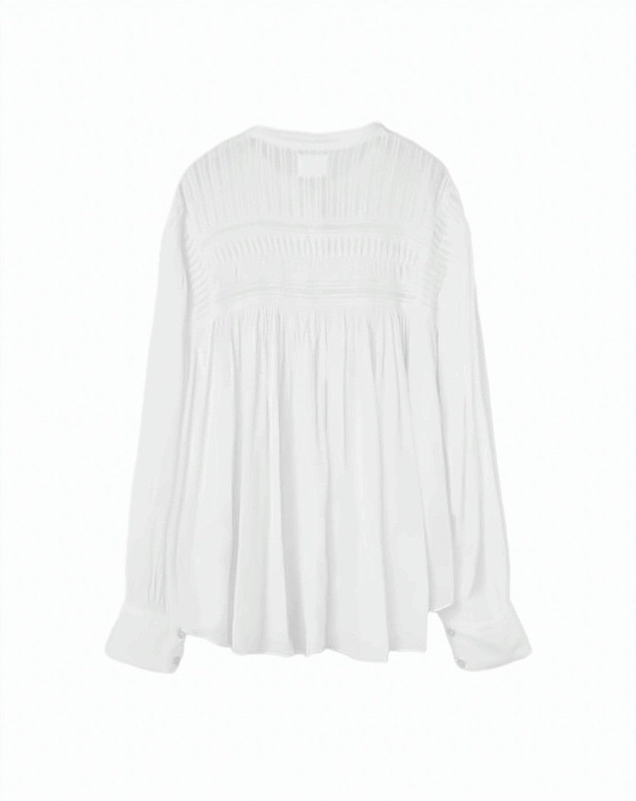 Isabel Marant Lightweight White Blouse With Pintuck Detailing