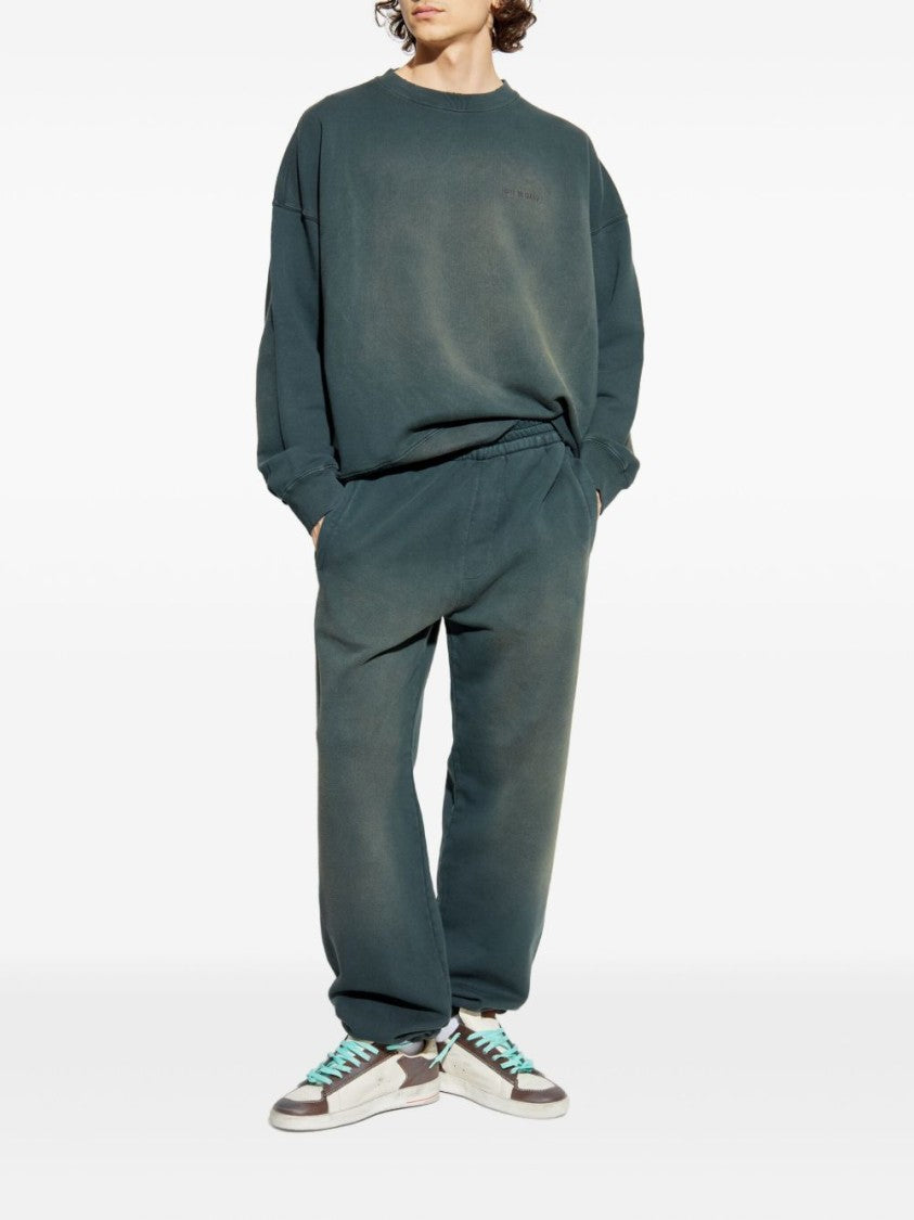 Golden Goose Moss Green Dyed Cotton Crewneck Sweatshirt