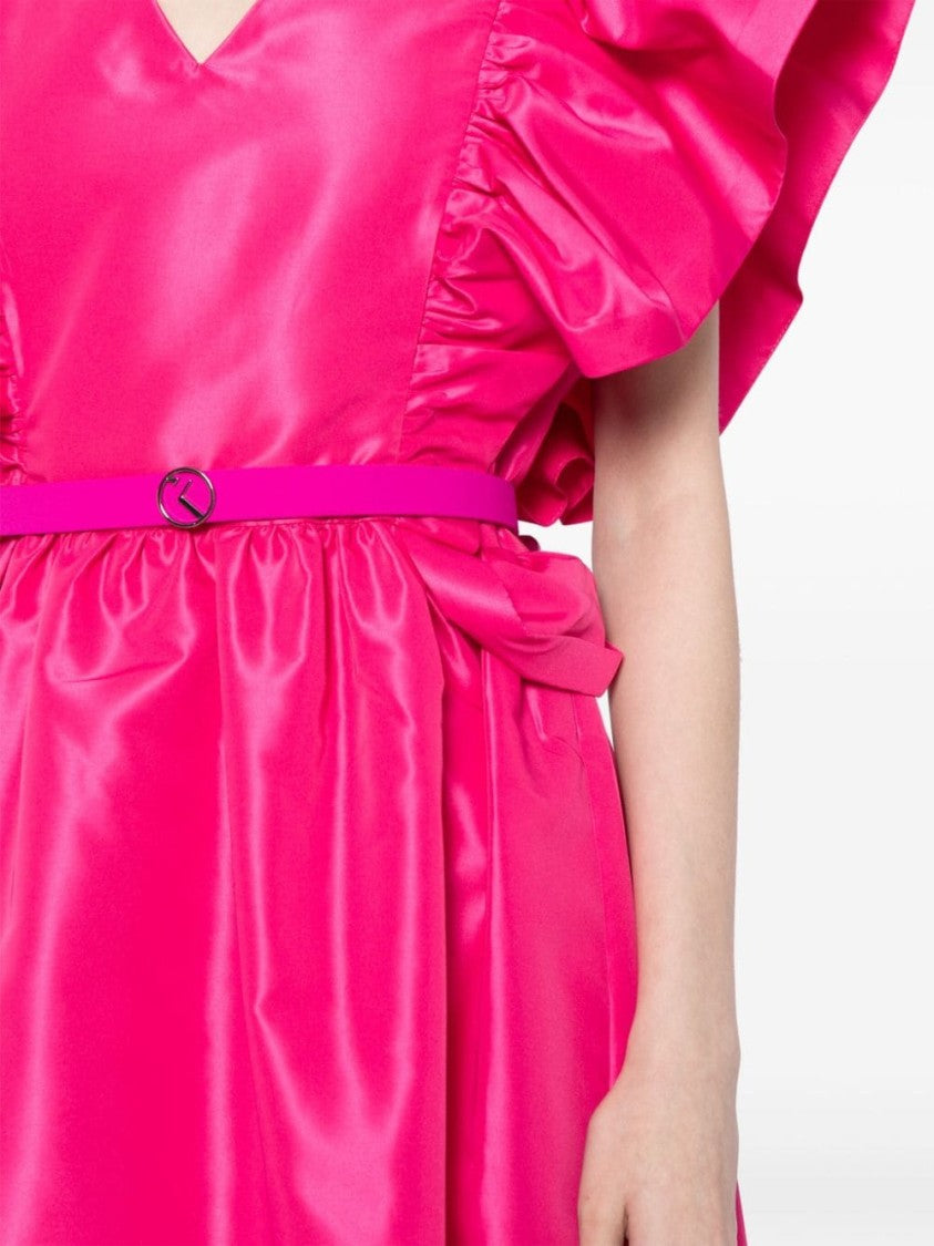 Saiid Kobeisy Taffeta Dress With Gathered Sleeves