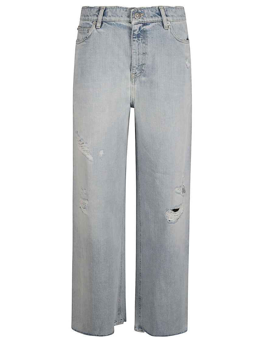 Golden Goose Relaxed Wide-Leg Jeans With Distressed Detailing