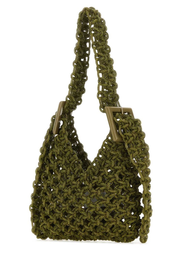 Hibourama Army Green Mesh Vannifique Bucket Bag