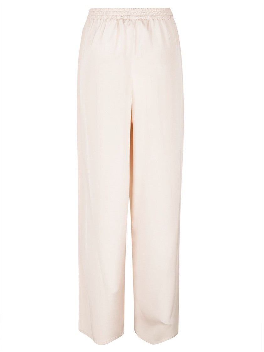 Max Mara Wide-Leg Trousers With Elastic Waistband In Smooth Silk