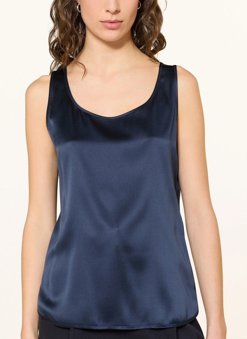 Max Mara Satin Tank Top With Deep Scoop Neckline
