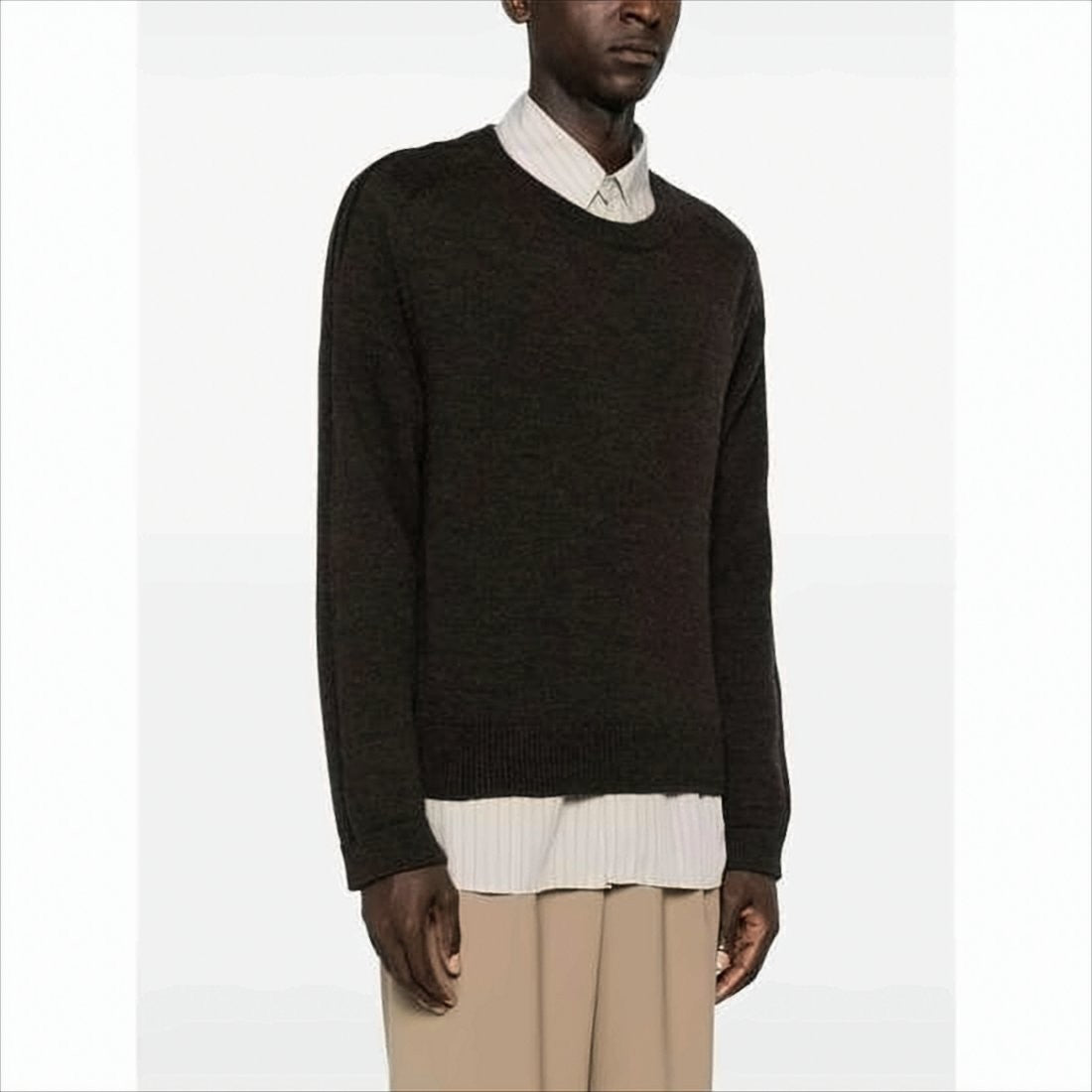 Our Legacy Minimalist Black Wool Crew Neck Sweater