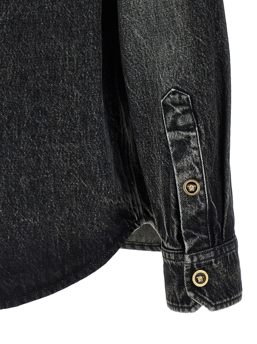 Versace Stonewash Cotton Denim Shirt