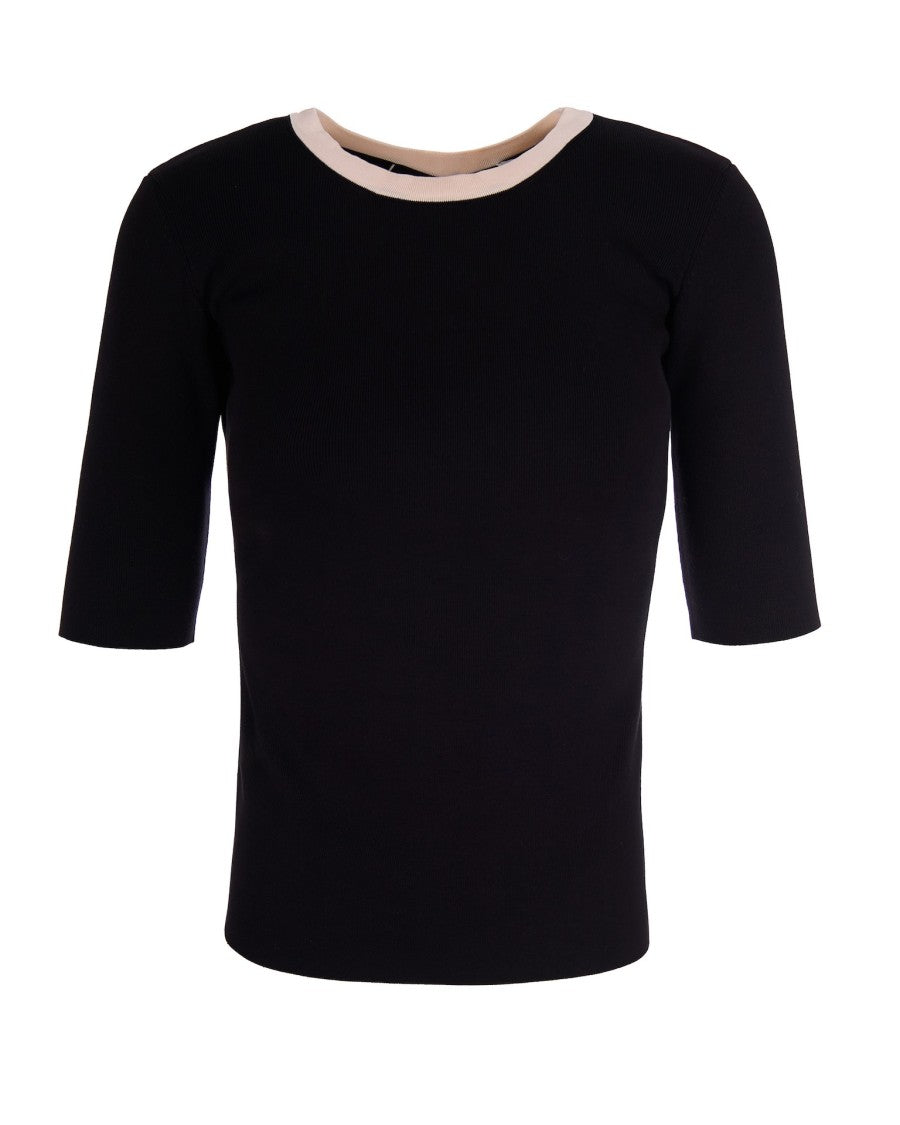 Elisabetta Franchi Knitted Top With Viscose Bands
