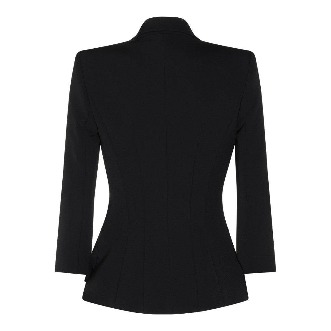 Elisabetta Franchi Structured Black Blazer With Gold-Tone Embellishments