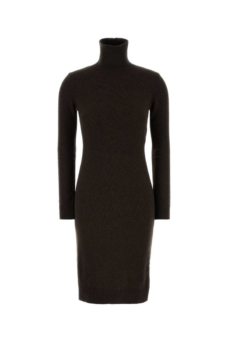Mm6 By Maison Margiela Dark Brown Wool Blend Sweater Dress