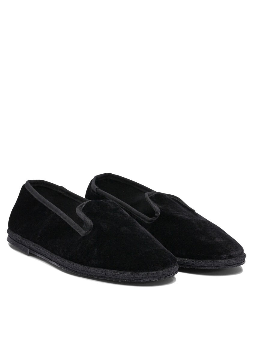 Sentier Di Segantin Roberta Black Loafers In Soft Viscose-Cotton Blend