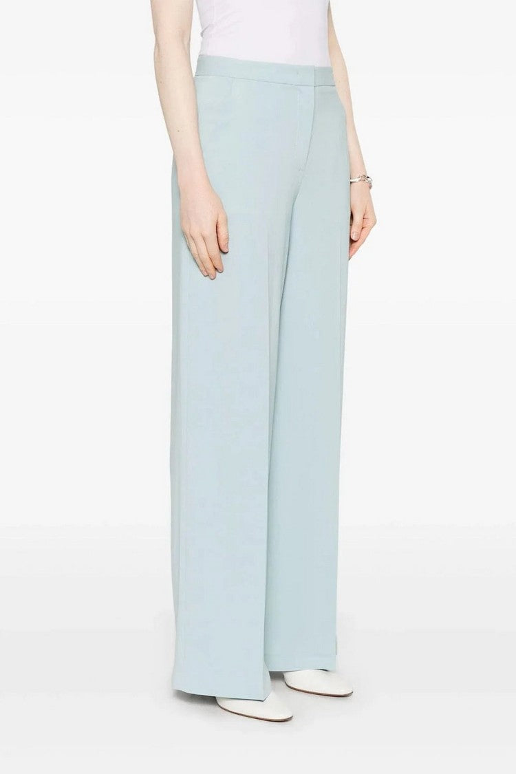 Pinko Light Blue Wide-Leg Tailored Viscose-Blend Pants