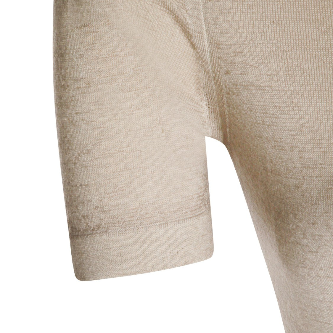 Malo Ecru Crew Neck Slim Fit Wool Sweater