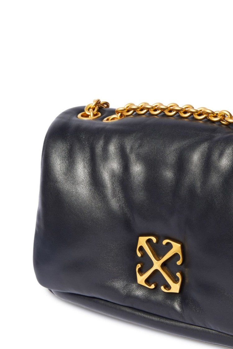 Off-White Black Jitney Puffer Calf Leather Shoulder Bag
